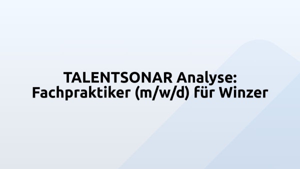 TALENTSONAR Analyse: Fachpraktiker (m/w/d) für Winzer