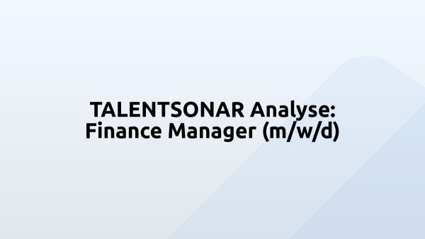 TALENTSONAR Analyse: Finance Manager (m/w/d)
