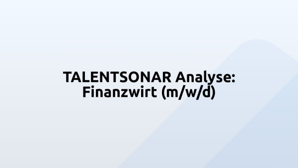 TALENTSONAR Analyse: Finanzwirt (m/w/d)