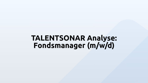 TALENTSONAR Analyse: Fondsmanager (m/w/d)