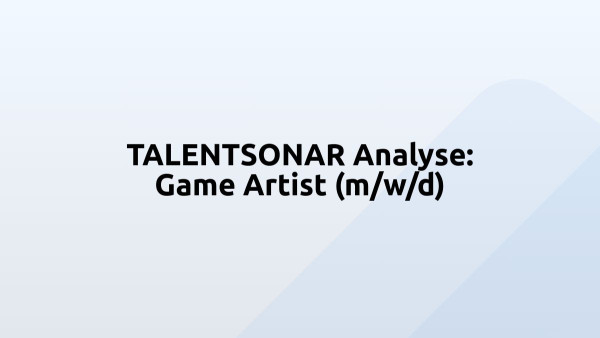 TALENTSONAR Analyse: Game Artist (m/w/d)
