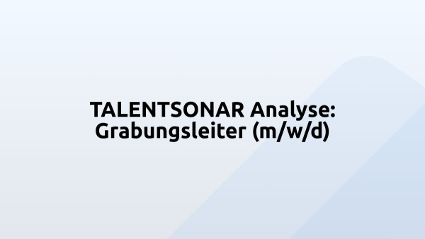 TALENTSONAR Analyse: Grabungsleiter (m/w/d)