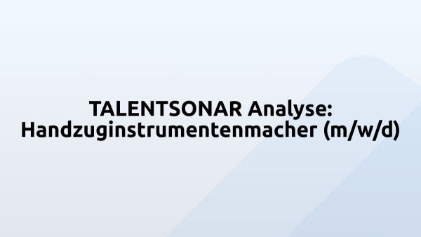 TALENTSONAR Analyse: Handzuginstrumentenmacher (m/w/d)