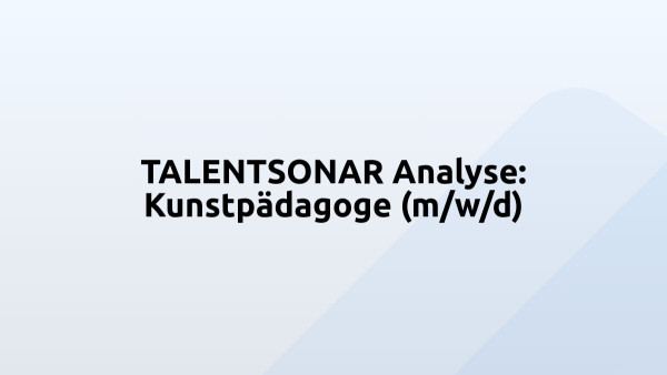 TALENTSONAR Analyse: Kunstpädagoge (m/w/d)