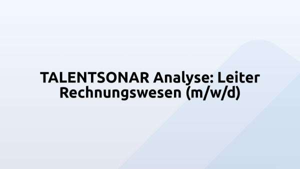 TALENTSONAR Analyse: Leiter Rechnungswesen (m/w/d)