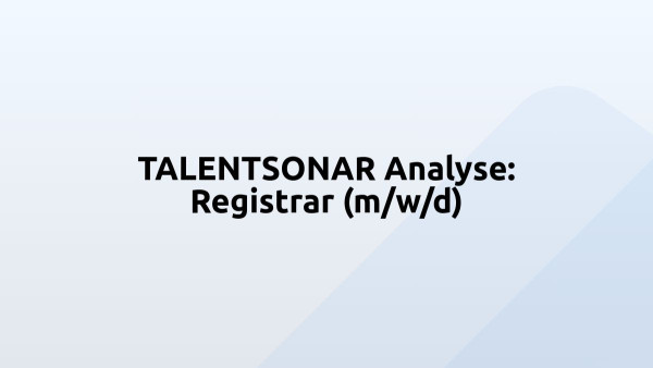 TALENTSONAR Analyse: Registrar (m/w/d)