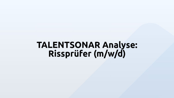 TALENTSONAR Analyse: Rissprüfer (m/w/d)