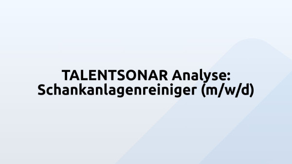 TALENTSONAR Analyse: Schankanlagenreiniger (m/w/d)