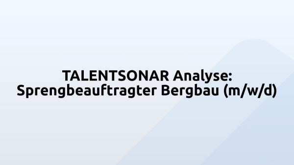 TALENTSONAR Analyse: Sprengbeauftragter Bergbau (m/w/d)