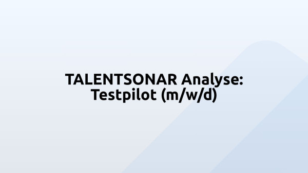 TALENTSONAR Analyse: Testpilot (m/w/d)