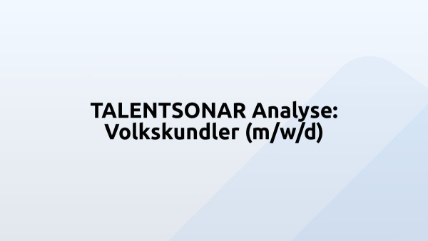 TALENTSONAR Analyse: Volkskundler (m/w/d)