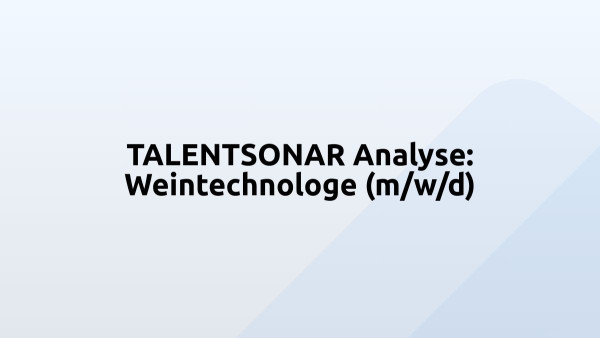 TALENTSONAR Analyse: Weintechnologe (m/w/d)