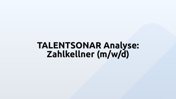 TALENTSONAR Analyse: Zahlkellner (m/w/d)