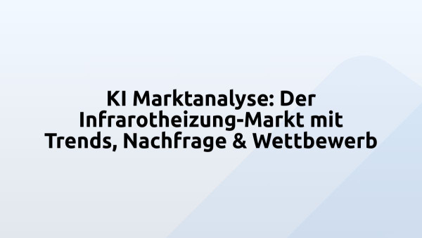 KI Marktanalyse: Der Infrarotheizung-Markt mit Trends, Nachfrage & Wettbewerb