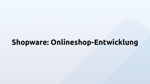 Shopware: Onlineshop-Entwicklung
