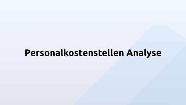 Personalkostenstellen Analyse 