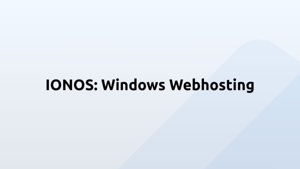 IONOS: Windows Webhosting