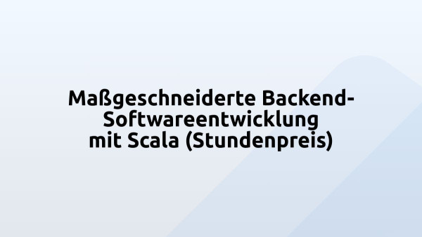 Maßgeschneiderte Backend-Softwareentwicklung mit Scala (Stundenpreis)