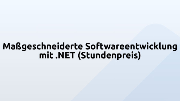 Maßgeschneiderte Softwareentwicklung mit .NET (Stundenpreis)