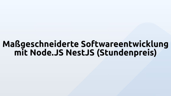 Maßgeschneiderte Softwareentwicklung mit Node.JS NestJS (Stundenpreis)