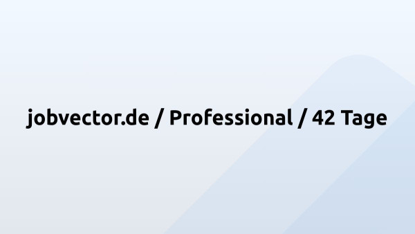 jobvector.de / Professional / 42 Tage