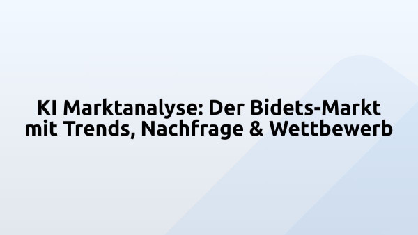 KI Marktanalyse: Der Bidets-Markt mit Trends, Nachfrage & Wettbewerb