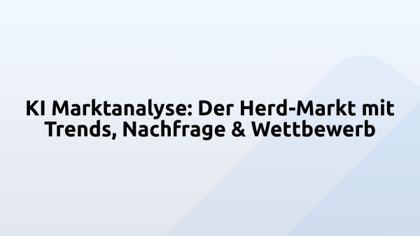 KI Marktanalyse: Der Herd-Markt mit Trends, Nachfrage & Wettbewerb