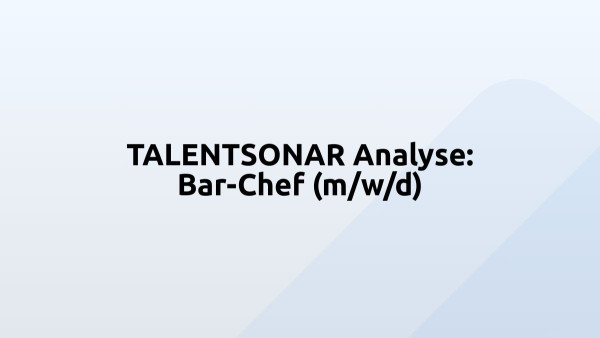 TALENTSONAR Analyse: Bar-Chef (m/w/d)