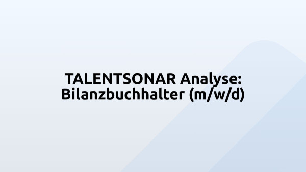 TALENTSONAR Analyse: Bilanzbuchhalter (m/w/d)