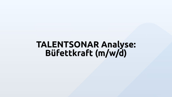 TALENTSONAR Analyse: Büfettkraft (m/w/d)