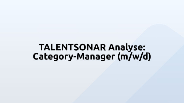 TALENTSONAR Analyse: Category-Manager (m/w/d)