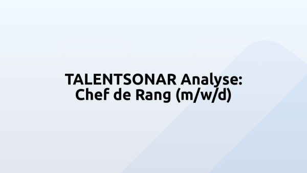 TALENTSONAR Analyse: Chef de Rang (m/w/d)