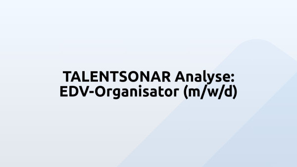 TALENTSONAR Analyse: EDV-Organisator (m/w/d)